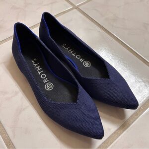 Rothy's The‎ Point Comfort Work Career Casual Flat Shoes Navy 6